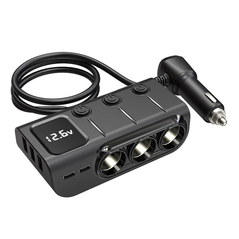 ET-CS4 Fast In-Car Charger Splitter (120W, 3-Way Socket) By Earldom