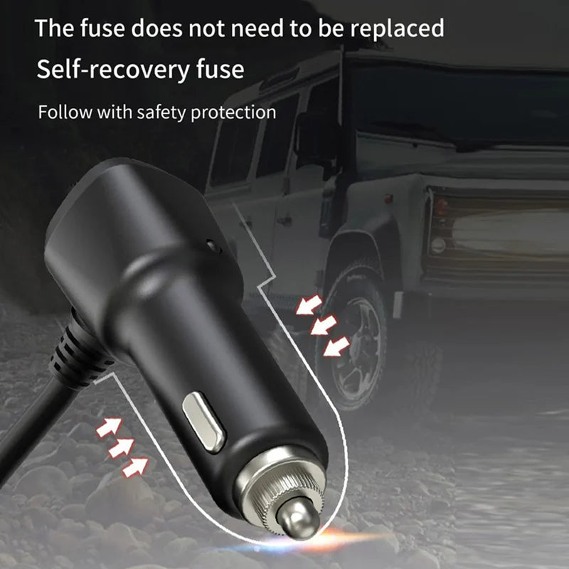 ET-CS4 Fast In-Car Charger Splitter (120W, 3-Way Socket) By Earldom