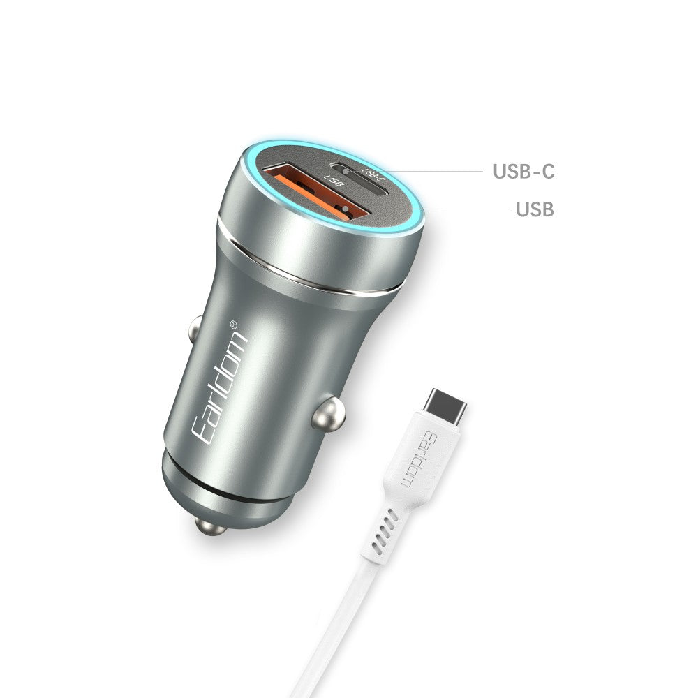 ES-CC29 USB & USB-C Quick Car Charger (30W PD & QC 3.0) By Earldom