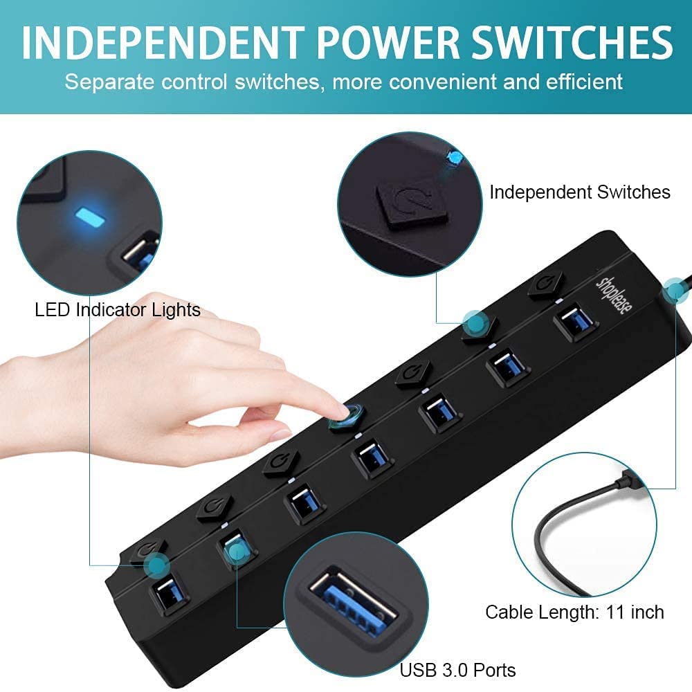 ET-HUB07 4 Port USB 3.0 Splitter By Earldom