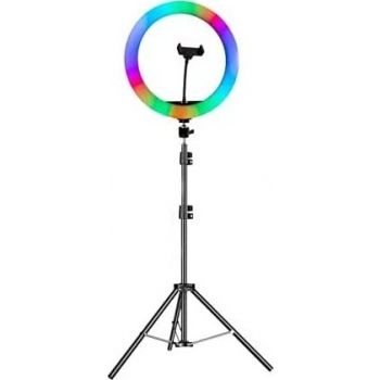 MJ38 RGB 25W Soft Ring Light Live 38cm USB with Tripod and Smart Phone Stand By Mohrim