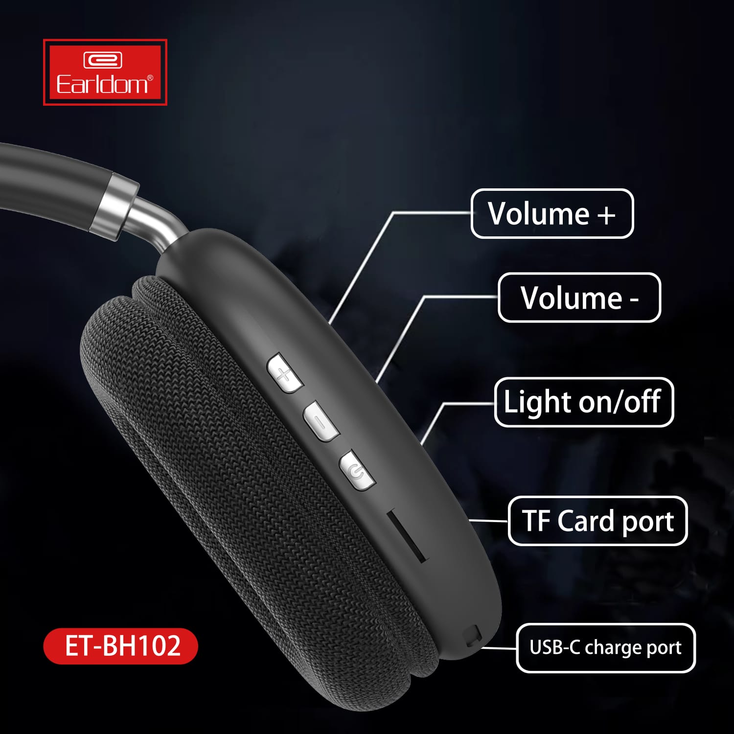 ET-BH102 Bluetooth Over-Ear Headphones By Earldom