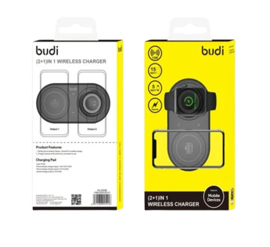 WL3500B 15W 2-In-1 Phone + Watch Fast Wireless Charger By Budi