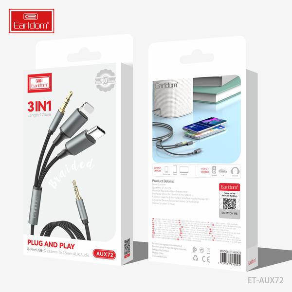 ET-AUX72 3-in-1 Audio Cable By Earldom