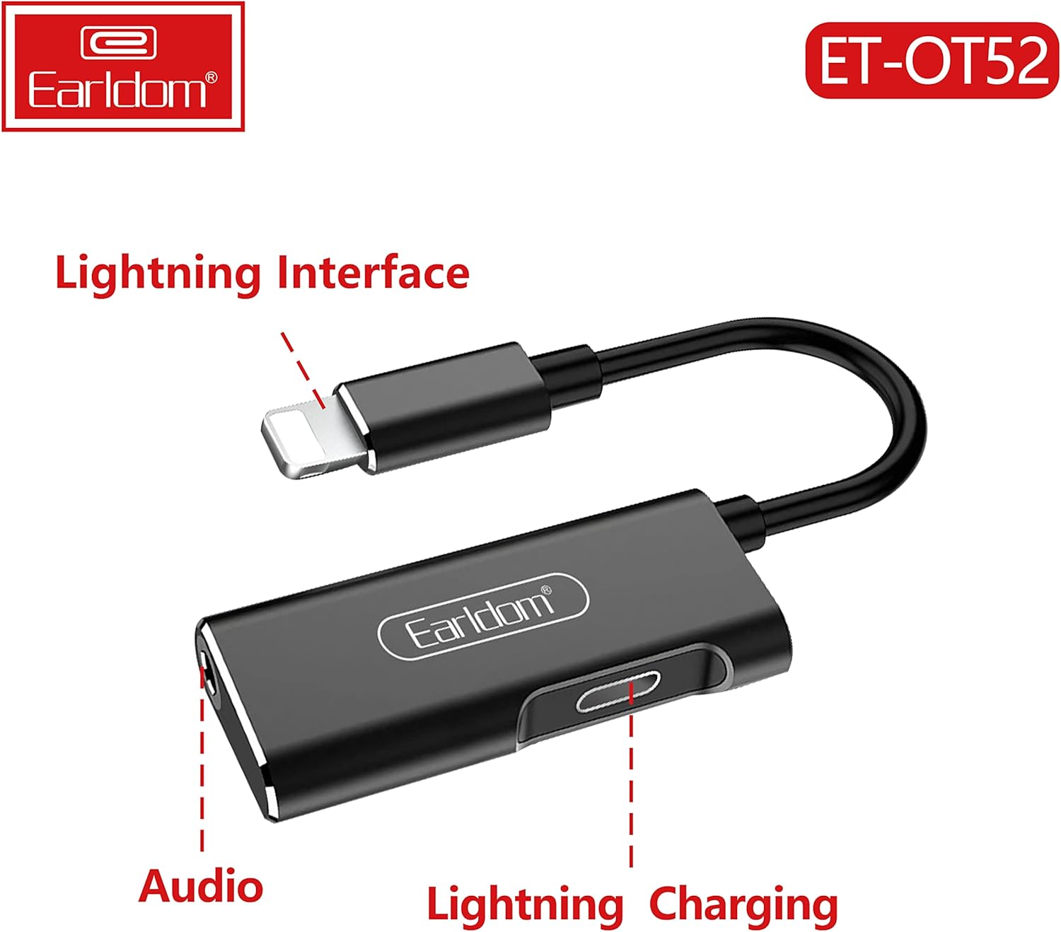 ET-OT52 2-in-1 Lightning to Lightning + 3.5mm Adapter By Earldom