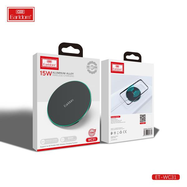 ET-WC31 15W Aluminum Alloy Wireless Charging Pad By Earldom