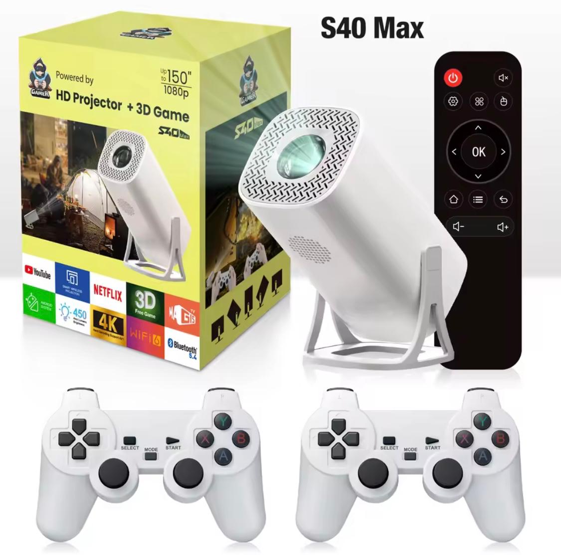 S40MAX Projector Supports 4K Video & Gaming Projector with 2 Video Game Controller’s By Salange