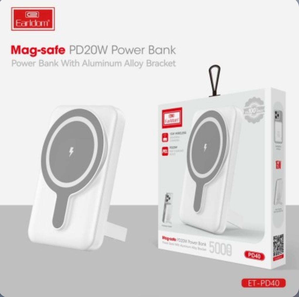 ET-PD40 Wireless Powerbank 5000mah White By Earldom