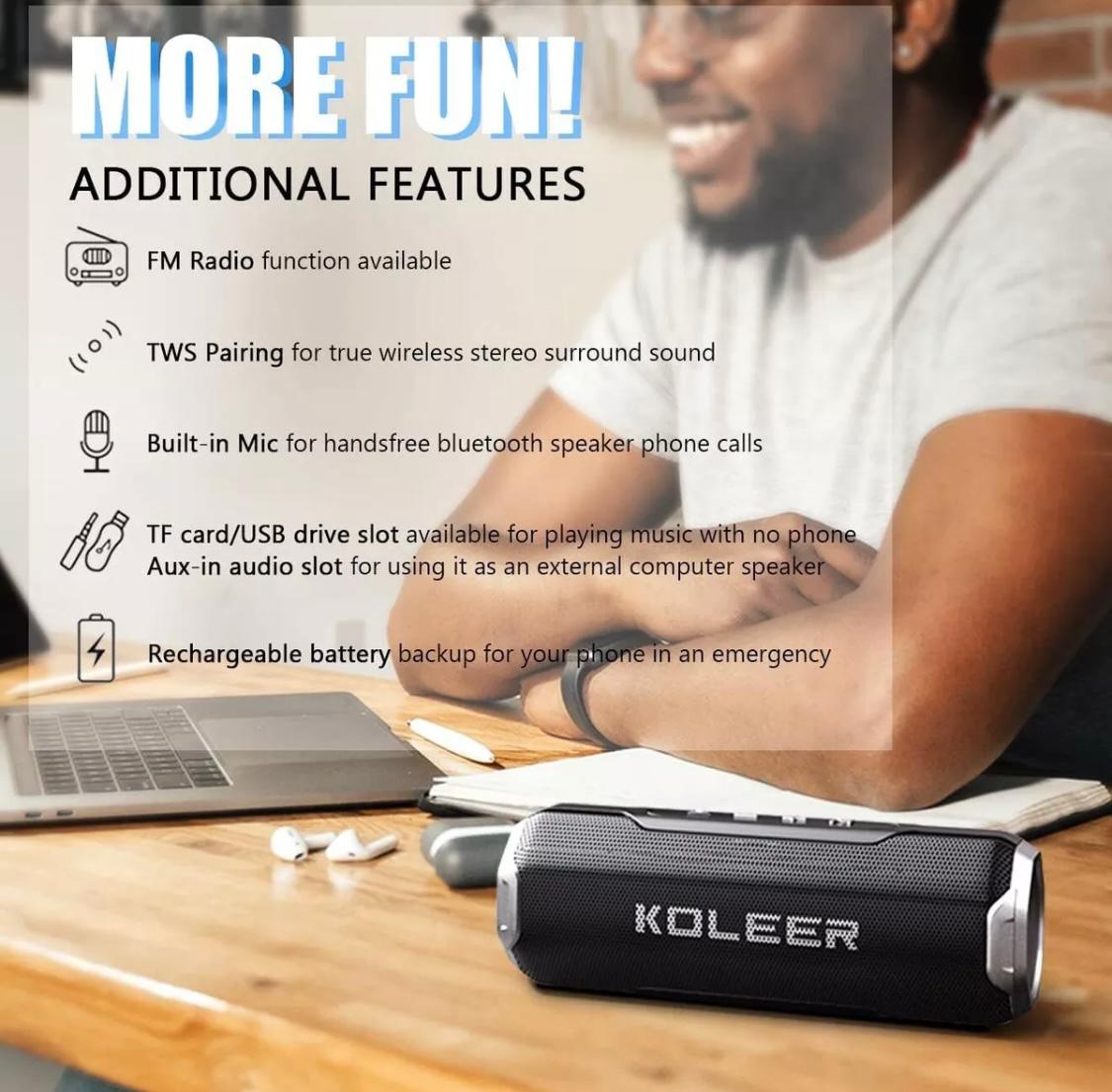 S218 Bluetooth  Portable Speaker with FM radio By Koleer