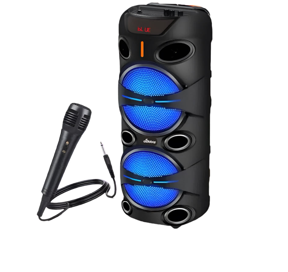 Audiobop BK-8815 Double 8inch 3000w Super Bass Portable Wireless Bluetooth Speaker with Mic