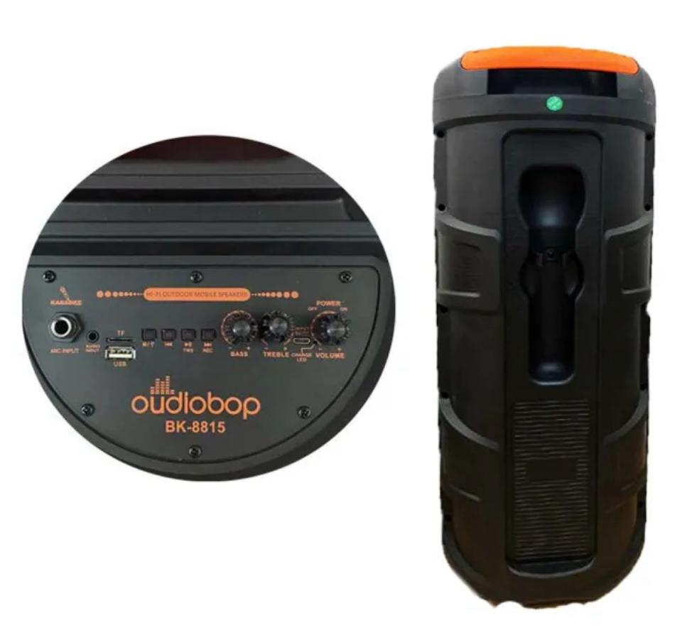 Audiobop BK-8815 Double 8inch 3000w Super Bass Portable Wireless Bluetooth Speaker with Mic