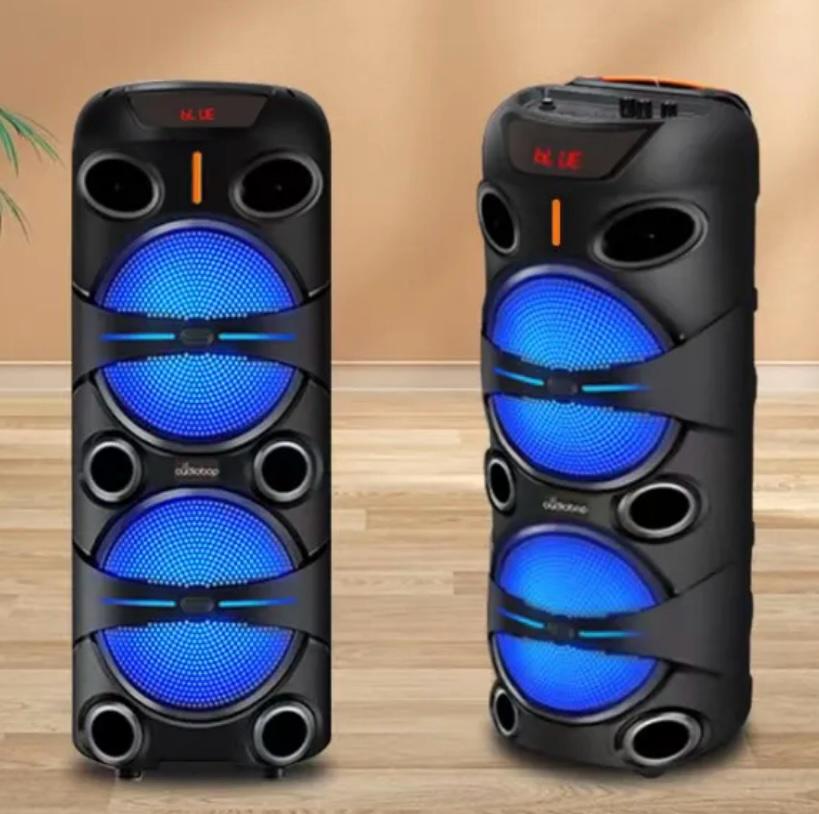 Audiobop BK-8815 Double 8inch 3000w Super Bass Portable Wireless Bluetooth Speaker with Mic