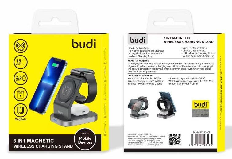 3-in-1 Magnetic Wireless Charging Stand By Budi