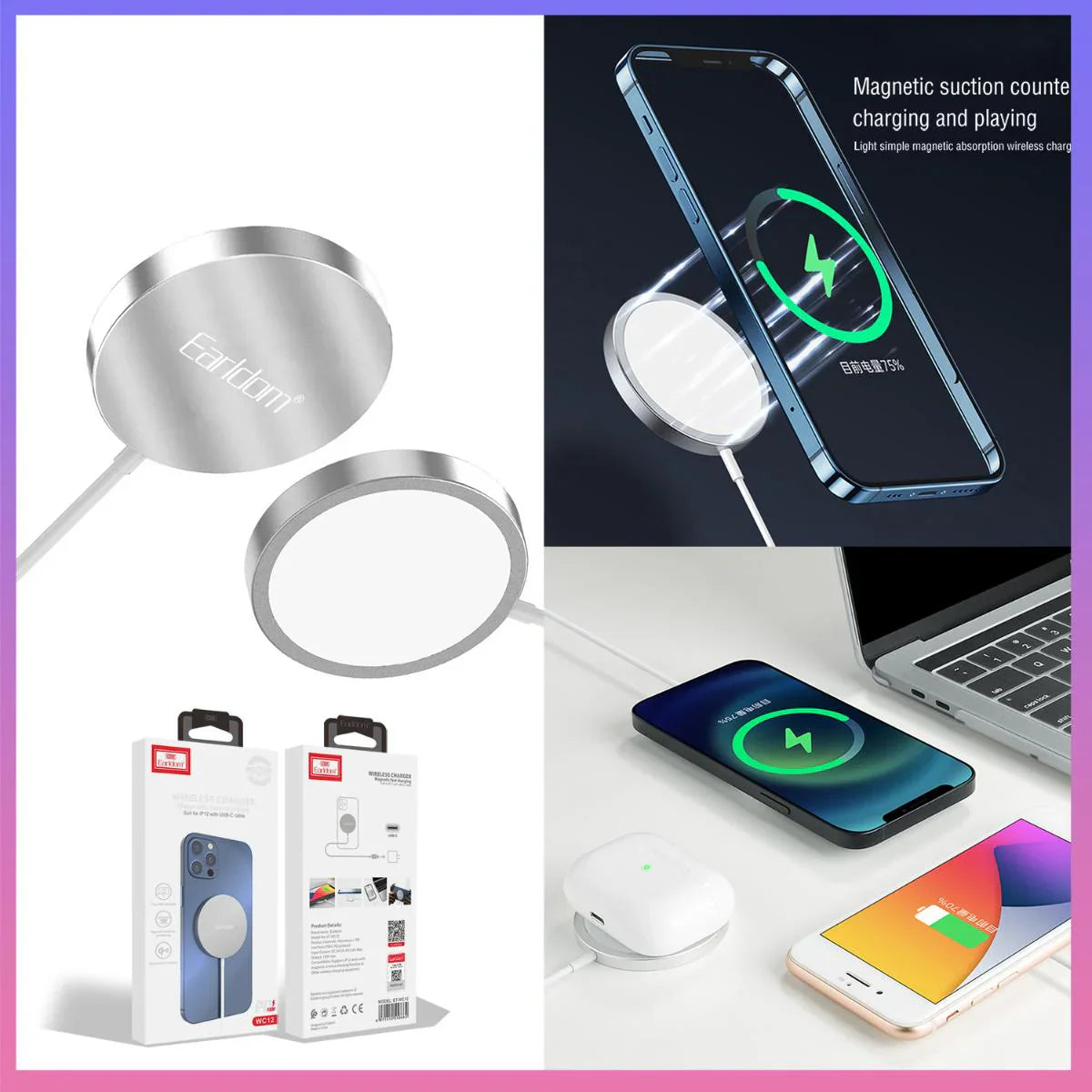 ET-WC12 Magnetic Wireless Charger by Earldom