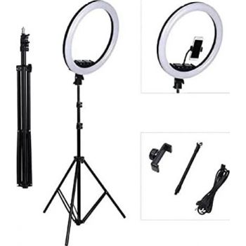 MJ38 RGB 25W Soft Ring Light Live 38cm USB with Tripod and Smart Phone Stand By Mohrim