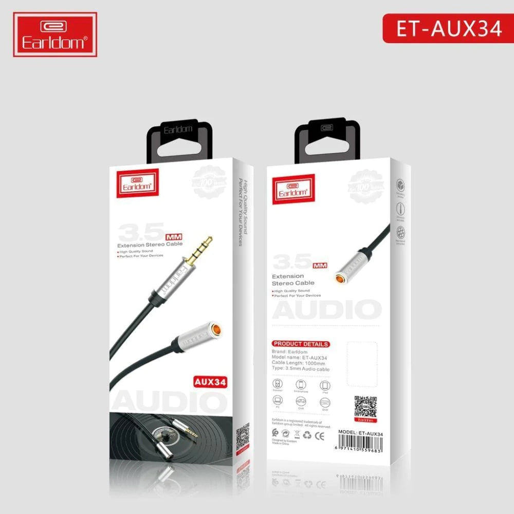 ET-AUX34 Extension Stereo AUX Cable By Earldom