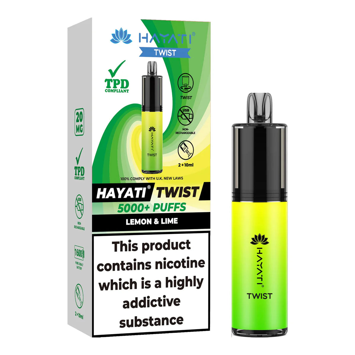 Hayati Twist 5000 Puffs Disposable Vape (Pack Of 5)