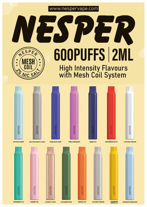 Nesper 600 Puff Disposable Vape Kit - Box of 10